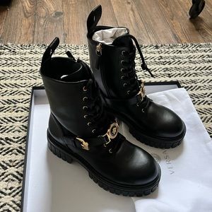 Versace Leather Combat Boots - Brand New with Box Size 36